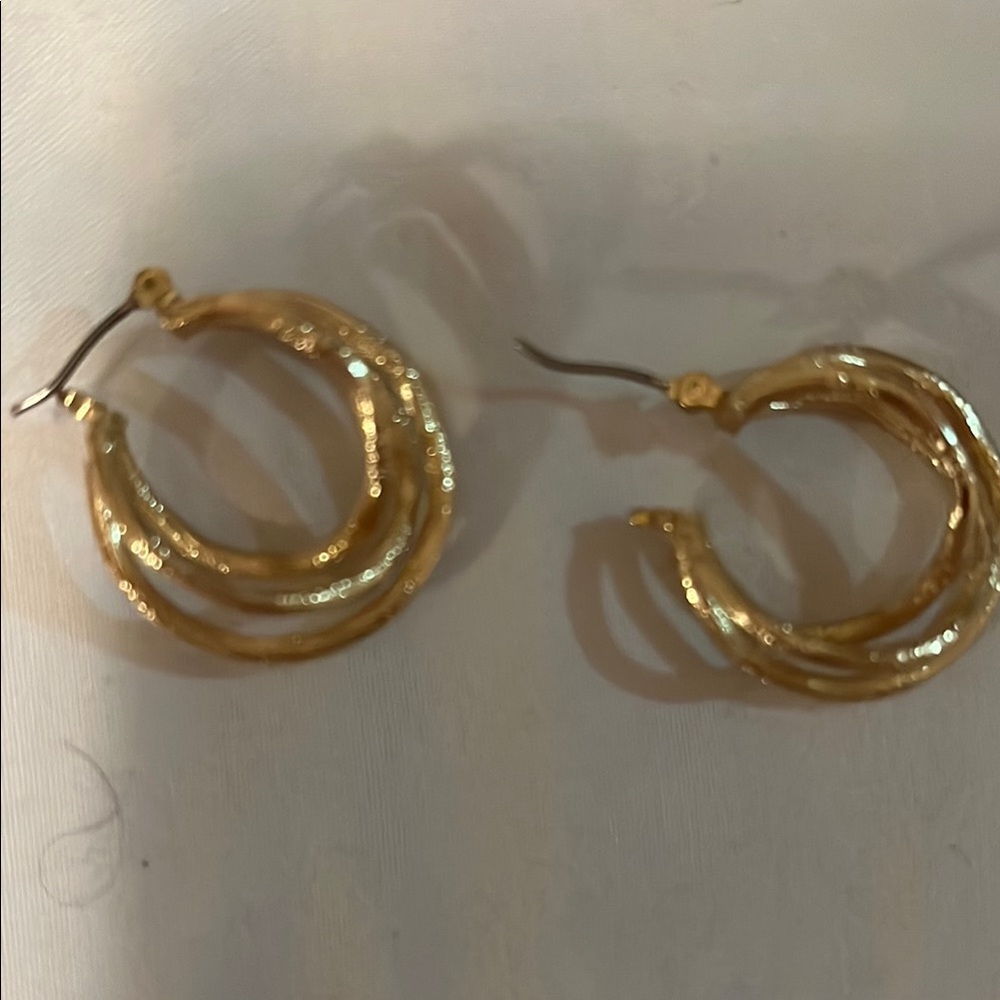 Elegant Gold Hoop Earrings - Picture 2 of 2